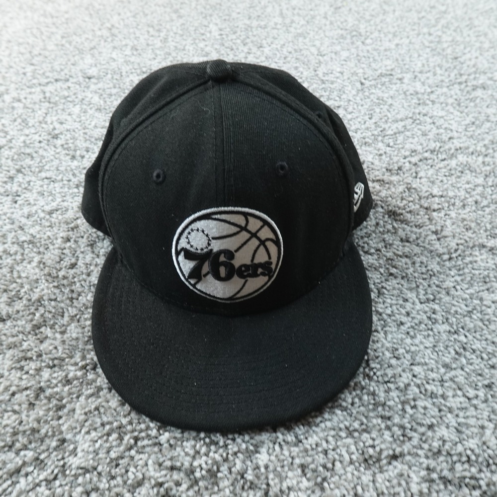 Philadelphiaโ 76ers Hat Cap Adjustable Strap Snap Back Black NBA Basketball Mens